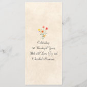 Menu Fleur élégante 90 ans Fête Florale 90e anniversair (Dos)