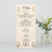 Menu Fleur élégante 90 ans Fête Florale 90e anniversair (Debout devant)