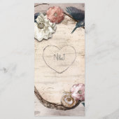 Menu Fleur et Colibri en Bouleau Blanc Rustique (Dos)