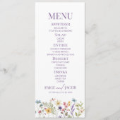 Menu Fleur fleur sauvage Fleur Flore Jardin Mariage Nou (Devant)