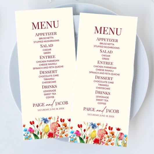Menu Fleur fleur sauvage Fleur Flore Jardin Mariage Nou