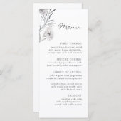 Menu Fleur grise simple dessinée à la main. Mariage bot (Devant / Derrière)