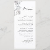 Menu Fleur grise simple dessinée à la main. Mariage bot (Devant)