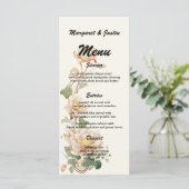 Menu Fleur Lotus de Mariage Vintage (Debout devant)