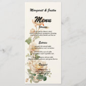 Menu Fleur Lotus de Mariage Vintage (Devant)