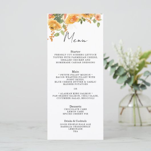 Menu Fleur Orange (Debout devant)