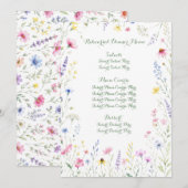 Menu Fleur Sauvage Aquarelle (Devant / Derrière)