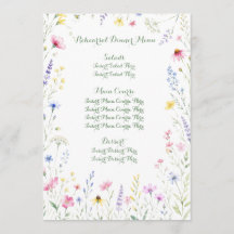 Menu Fleur Sauvage Aquarelle