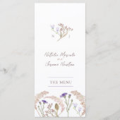 Menu Fleur sauvage aquarelle chaise mariage (Devant)