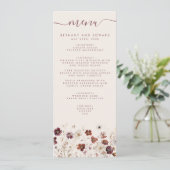 Menu Fleur sauvage Automne Champ Beige Mariage (Debout devant)
