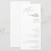 Menu Fleur sauvage Boho Chic Mariage (Devant / Derrière)