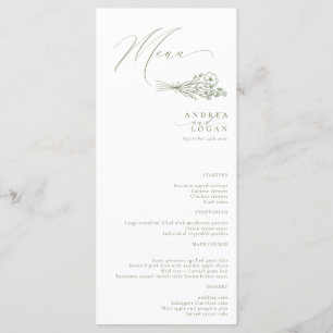 Menu Fleur sauvage Boho Chic Mariage