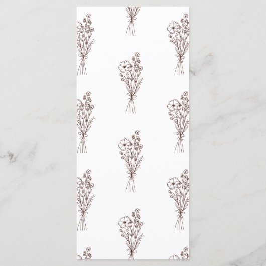 Menu Fleur sauvage Boho Chic Mariage (Dos)