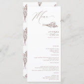 Menu Fleur sauvage Boho Chic Mariage (Devant / Derrière)