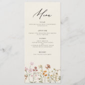 Menu Fleur sauvage Boho Elegant Mariage Réception (Devant)