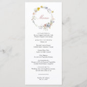 Menu Fleur sauvage Boho été Mariage (Devant)