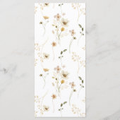 Menu Fleur sauvage Boho Garden Floral Mariage (Dos)