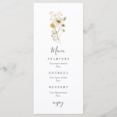 Menu Fleur sauvage Boho Garden Floral Mariage (Devant)