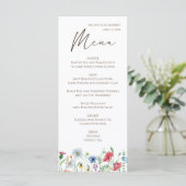 Menu Fleur sauvage Boho Mariage (Debout devant)
