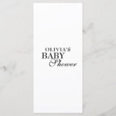 Menu Fleur sauvage Chic Floral Lush Boho baby shower bl (Dos)
