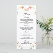 Menu Fleur sauvage Chic Floral Lush Boho baby shower bl (Debout devant)