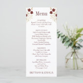 Menu Fleur sauvage d'automne Elegant Boho Mariage (Debout devant)
