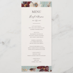 Menu Fleur sauvage de Cuivre Bourgogne Dîner Mariage
