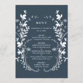 Menu Fleur sauvage de la marine Silhouette Mariage de c (Devant)