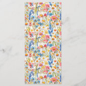 Menu Fleur sauvage de pays trois cours Mariage floral (Dos)