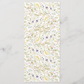 Menu Fleur sauvage de printemps Boho Pampas Mariage (Dos)