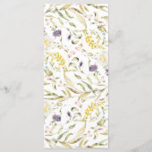Menu Fleur sauvage de printemps Boho Pampas Mariage (Dos)