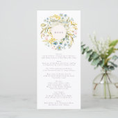 Menu Fleur sauvage de printemps Boho Pampas Mariage (Debout devant)