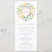 Menu Fleur sauvage de printemps Boho Pampas Mariage (Devant)