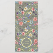 Menu Fleur sauvage élégant moderne Sage Mariage vert (Dos)