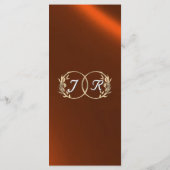 Menu Fleur sauvage et ruban - Mariage de cuivre (Dos)