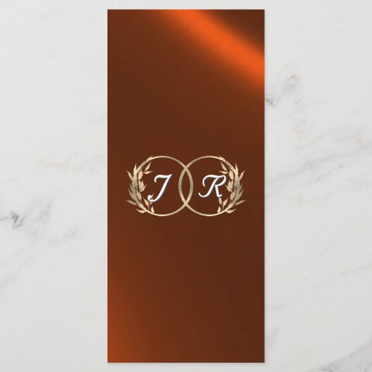 Menu Fleur sauvage et ruban - Mariage de cuivre (Dos)