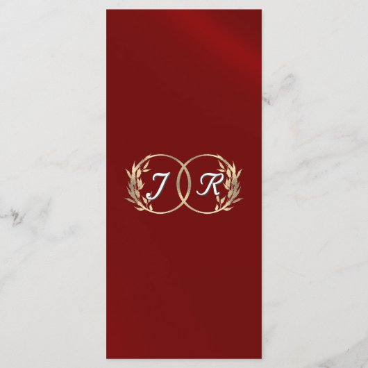 Menu Fleur sauvage et ruban - Mariage rouge (Dos)