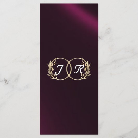 Menu Fleur sauvage et ruban - Mariage violet (Dos)