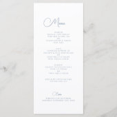 Menu Fleur sauvage Floral Elegant Dusty Blue Mariage Me (Devant)