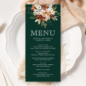 Menu Fleur sauvage Floral en terre cuite Mariage vert é