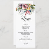 Menu fleur sauvage Floral Mariage (Devant / Derrière)