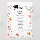 Menu Fleur sauvage Garden Graduation Party (Devant)