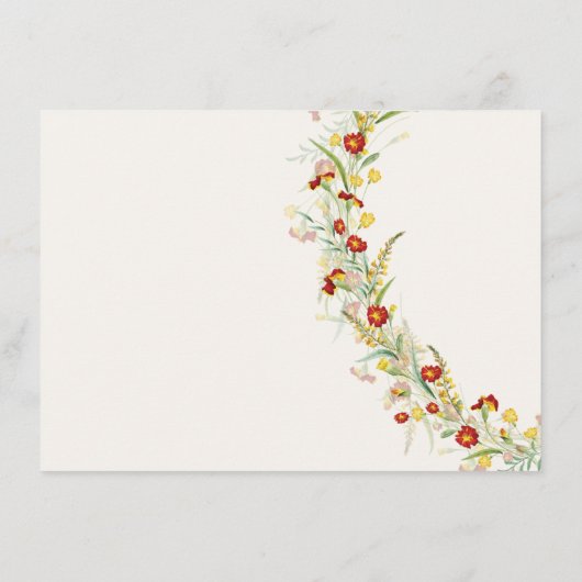 Menu Fleur sauvage Jaune Marigold Mariage de feuillage (Dos)