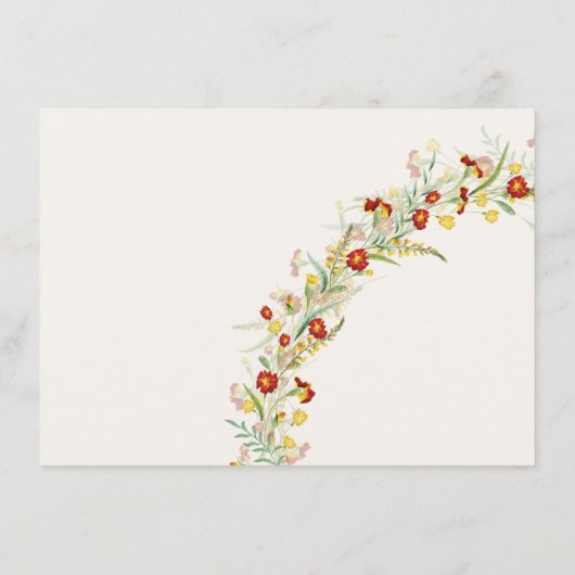 Menu Fleur sauvage Jaune Marigold Mariage de feuillage (Dos)