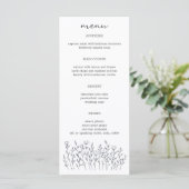Menu Fleur sauvage Line Art Élégant Chic Moderne CUSTOM (Debout devant)