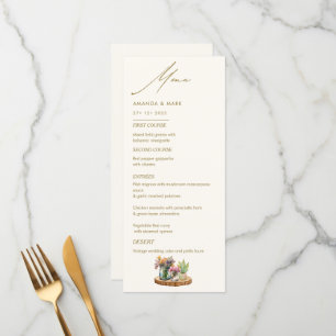 Menu Fleur sauvage Mason Jar Boho Mariage bohème