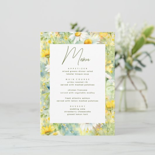 Menu Fleur sauvage Meadow Summer Folift Boho Mariage (Debout devant)