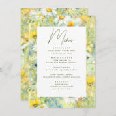 Menu Fleur sauvage Meadow Summer Folift Boho Mariage (Devant / Derrière)