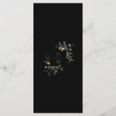 Menu Fleur sauvage noir Delicate moderne Boho Mariage (Dos)