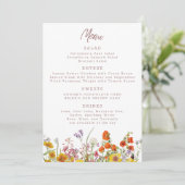 Menu fleur sauvage pour Mariages et événements (Debout devant)